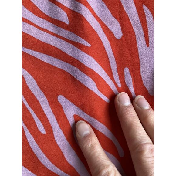 Cabi Saunter Kimono Maxi Dress‎ Sz S High Low Zebra Orange Purple 5795 Faux Wrap - Picture 11 of 16